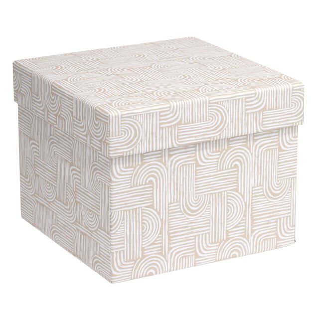 Bo&icirc;te carton d&eacute;cor&eacute;e 13x10xH13cm - 2 mod&egrave;les