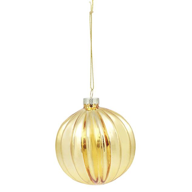 Boule de No&euml;l en verre dor&eacute; &Oslash;8 cm