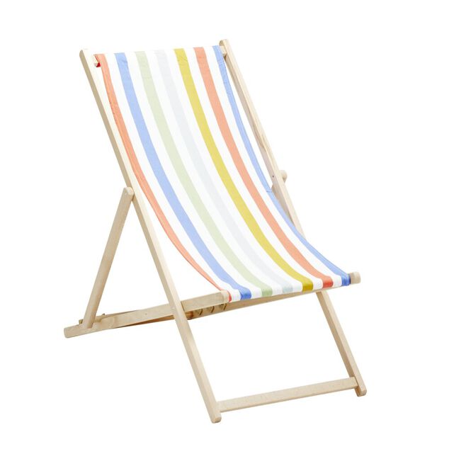 Chilienne agraf&eacute;e Wood motif bayad&egrave;re coton et bois 96x56xH96cm