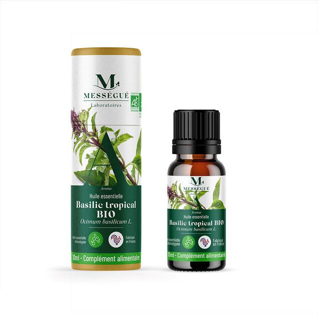 Huile essentielle basilic tropical bio Mess&eacute;gu&eacute; 10ml
