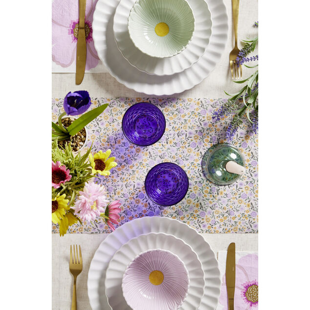 Coupelle bol en dolomite forme fleur Ø13xH6cm (3 modèles)