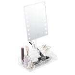 Miroir LED avec rangement cosmétique 9 compartiments
