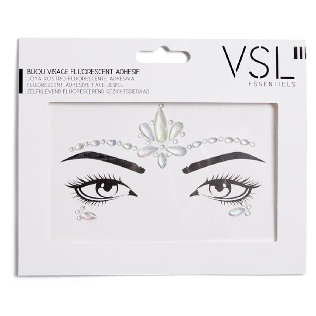 Bijoux de visage adh&eacute;sifs iridescents - 3 mod&egrave;les