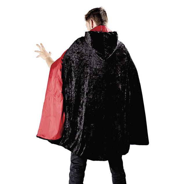 D&eacute;guisement adulte magicien cape noir et rouge - Taille unique