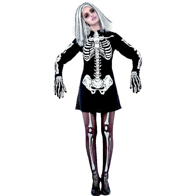 D&eacute;guisement adulte Halloween squelette robe Taille S