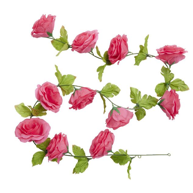 Guirlande de roses artificielles roses L140cm