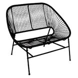 Banc 2 places Urban filaire noir 114x82xH94cm