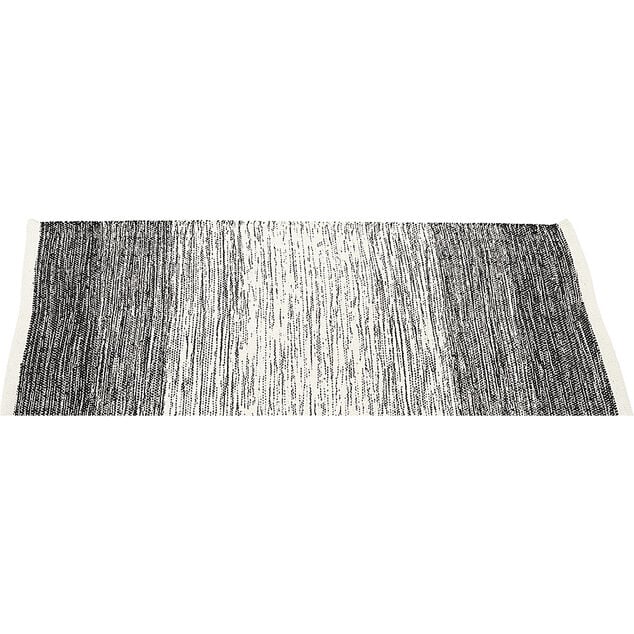 Tapis rectangulaire d&eacute;grad&eacute; rayure blanche et noire
