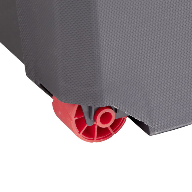 Malle 100L plastique noir 2 roulettes 74x47,5xH40,5cm