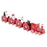 Train de Noël en bois rouge ou vert L24xH4,5cm