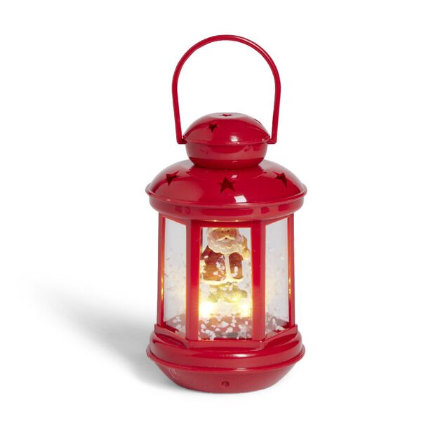 Lanterne de No&euml;l lumineuse avec personnage &agrave; poser H17,5cm (2 mod&egrave;les)