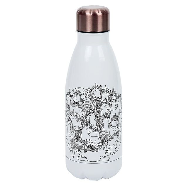 Kit gourde isotherme 350mL &agrave; colorier avec 6 marqueurs