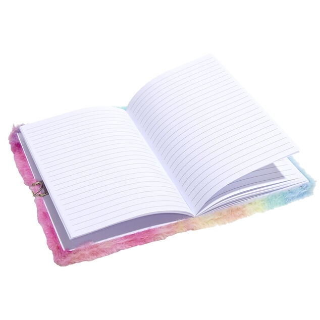 Carnet de note aspect peluche 14,8x21cm - 2 modèles licorne ou arc-en-ciel