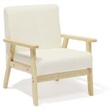 Fauteuil Joséphine curly effet laine bouclée blanc - L64xP70xH76 cm