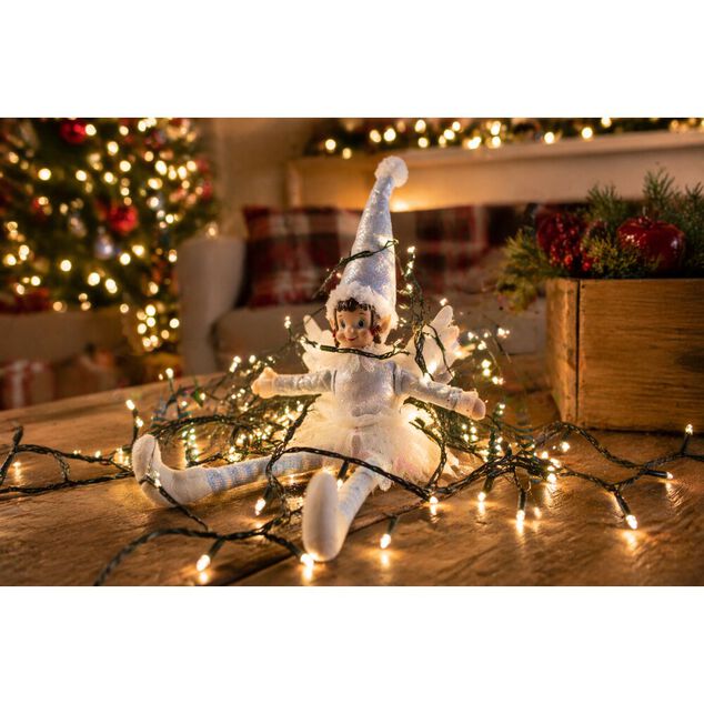 Lutin farceur f&eacute;e blanche H38 cm