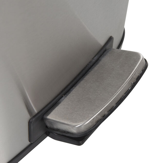 Poubelle p&eacute;dale gris m&eacute;tallis&eacute; 30L