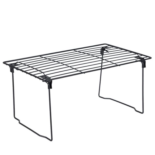 &Eacute;tag&egrave;re de cuisine pliable m&eacute;tal noir 40x18xH23cm