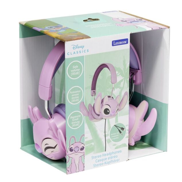 Casque audio enfant filaire Disney Stitch plastique pliable rose