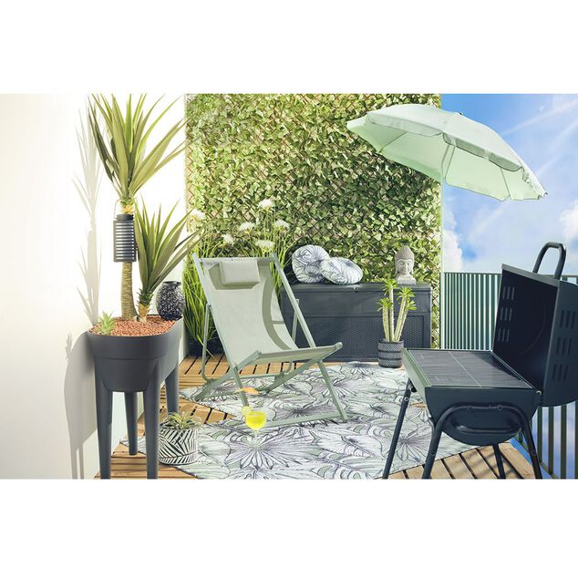 Lanterne solaire &agrave; poser ou suspendre noir 1 LED blanc chaud