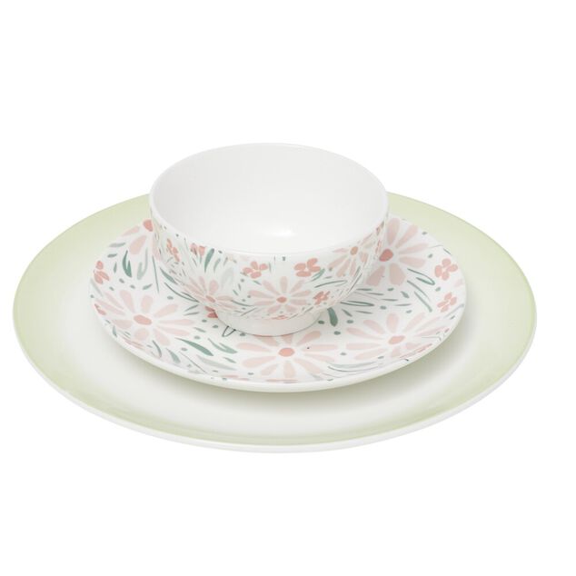 Service de vaisselle 12 pi&egrave;ces Melody porcelaine motif fleuri