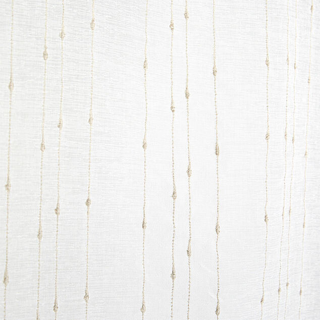 Vitrage droit passe tringle x2 blanc broderie fil beige 60x120cm