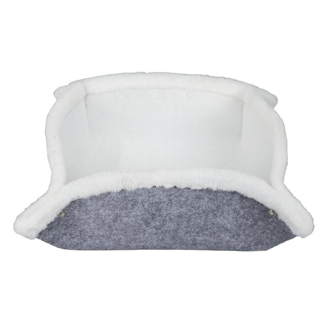 Panier couchage chat modulable gris et blanc 68x68cm