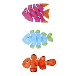 Jeu de plong&eacute;e lest&eacute; poisson plastique 6,5x11cm (3 pi&egrave;ces)