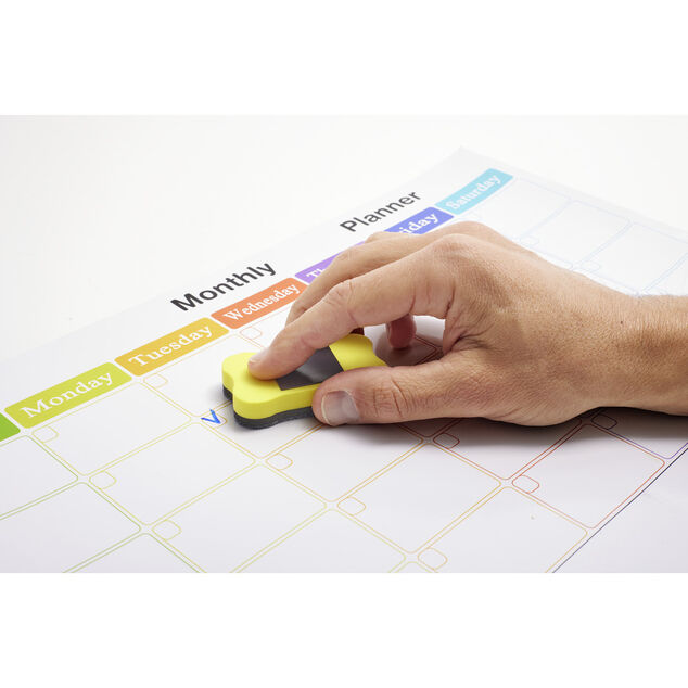 Calendrier mensuel magn&eacute;tique et 7 accessoires 42x30cm
