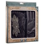 Coffret bandeau et gants noirs assortis