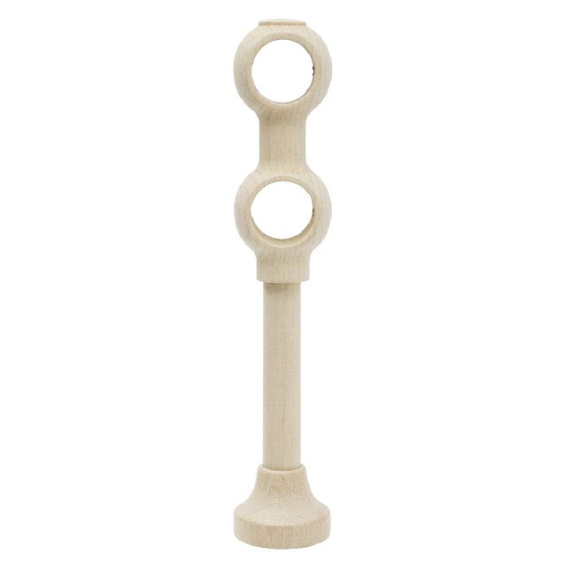 Support de tringle double &agrave; oeil en bois naturel &Oslash;28mm