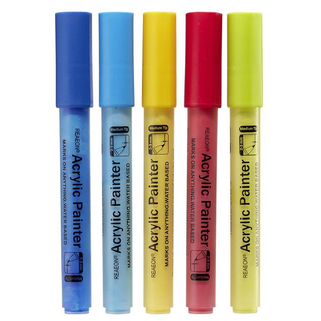 Marqueur acrylique pointe moyenne 2-3mm x6
