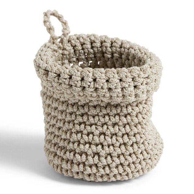 Pani&egrave;re rangement salle de bain &agrave; suspendre effet bouclette marron &Oslash;13xH11cm