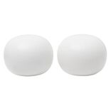 Embout de tringle forme galet en bois blanc &Oslash;28mm x2