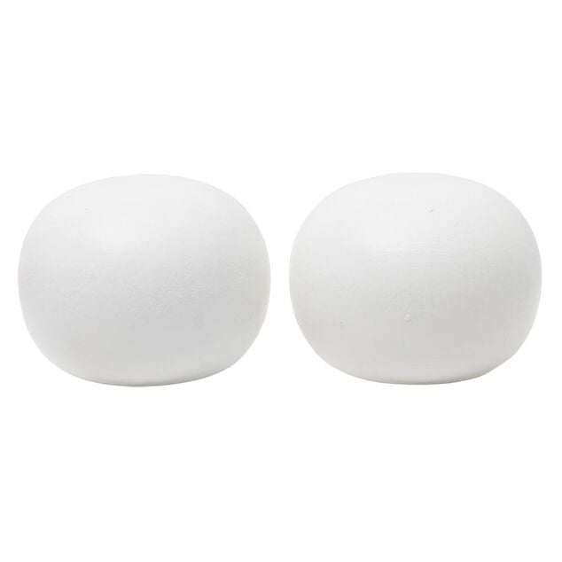 Embout de tringle forme galet en bois blanc &Oslash;28mm x2