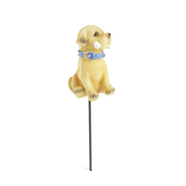 Pic d&eacute;coratif &agrave; planter forme chien plastique 7x4,5x20cm