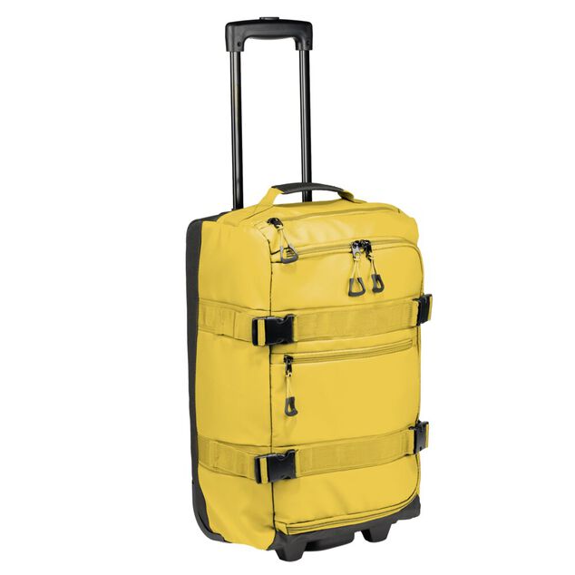 Valise souple 32L taille cabine 2 roues textile jaune 30,5x21xH53cm