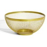 Corbeille &agrave; fruits en m&eacute;tal maillage dor&eacute; &Oslash;26xH13cm