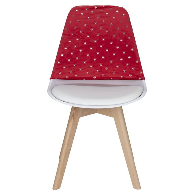 Housse de chaise No&euml;l &agrave; pois avec noeud amovible L40X50XH40 cm polyester (2 mod&egrave;les rouge ou vert)