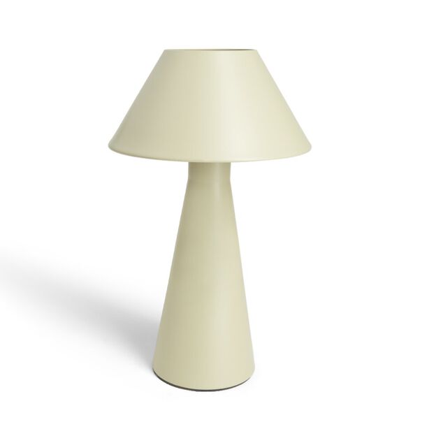 Lampe &agrave; poser tactile conique m&eacute;tal vert sauge &Oslash;21xH27cm