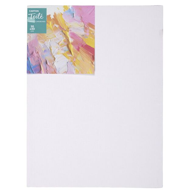 Toile &agrave; peindre carton blanc 30x40cm