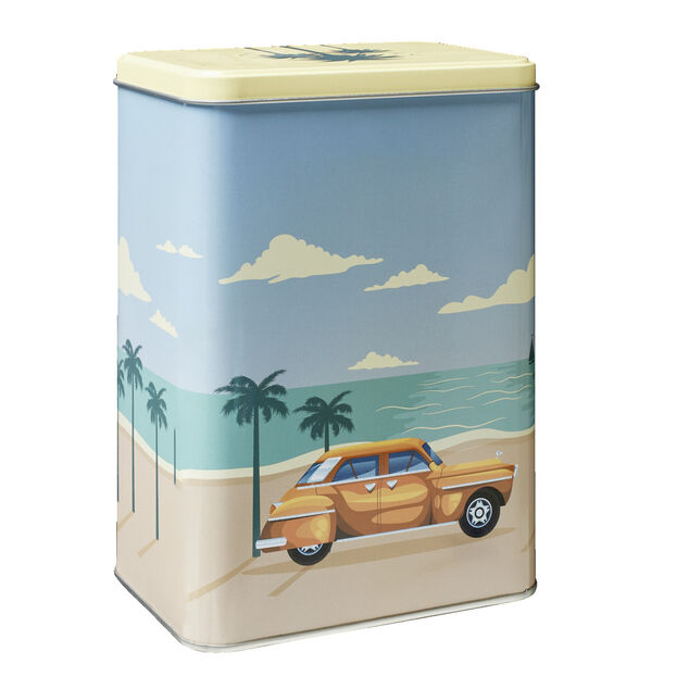 Bo&icirc;te alimentaire m&eacute;tal d&eacute;cor vintage 14,5x10,5xH20cm (3 mod&egrave;les)