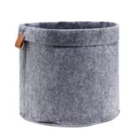 Panière en feutrine grise Ø23xH21cm