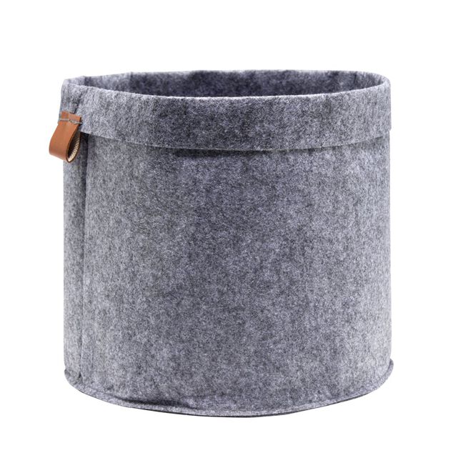 Panière en feutrine grise Ø23xH21cm