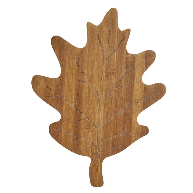 Planche &agrave; d&eacute;couper forme automne bambou marron 28x35cm (2 mod&egrave;les)