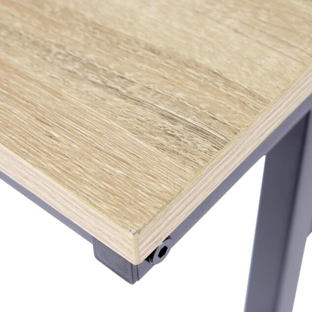 Console 2 niveaux Luffi en bois et m&eacute;tal ajour&eacute; noir 78x24xH78,5cm