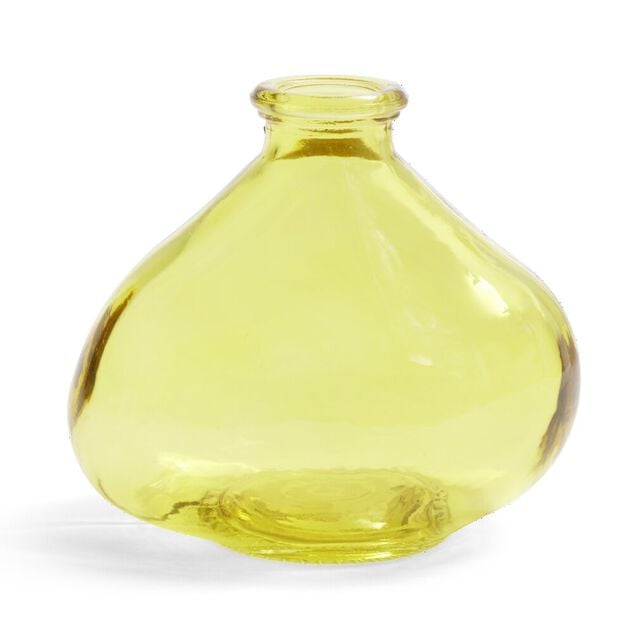 Soliflore dame jeanne verre jaune &Oslash;11xH9,5cm