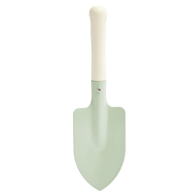 Pelle enfant pour jardin b&ecirc;che en m&eacute;tal vert et manche bois L21,5cm
