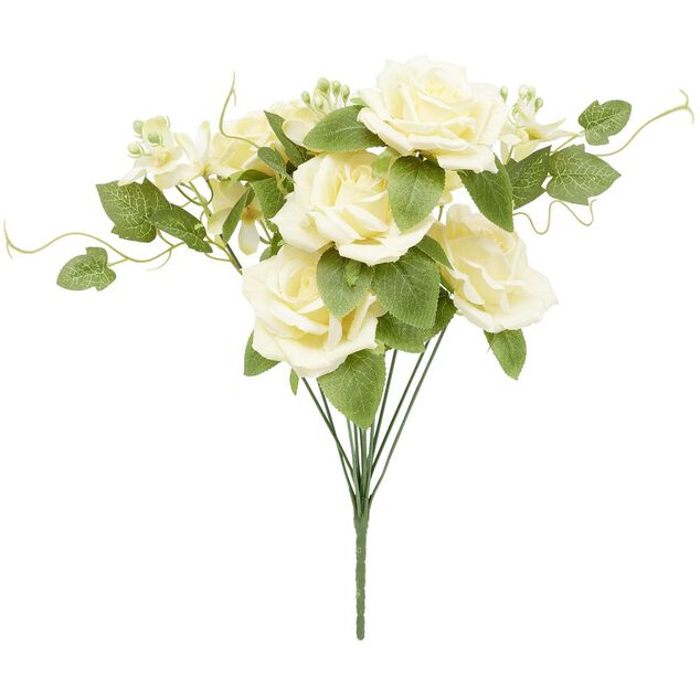 Piquet rose artificielle &Oslash;18xH40cm jaune