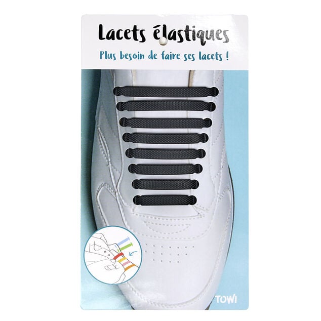 Lacets &eacute;lastiques en silicone 16 pi&egrave;ces