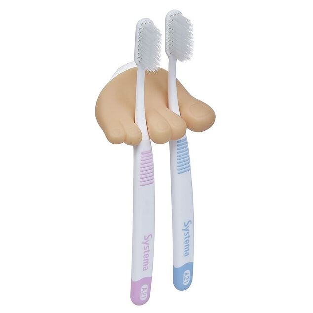 Porte brosse &agrave; dents et c&acirc;ble 2 en 1 forme pied